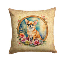 Load image into Gallery viewer, Chihuahua and Flowers Throw Pillow - 14x14 Decorative Pillow – Art for Your Home &amp; Patio