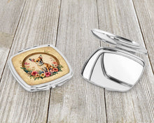 Load image into Gallery viewer, Chihuahua and Flowers Compact Mirror – Stylish Purse Mirror with Artistic Covers