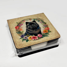 Load image into Gallery viewer, Black Chow Chow and Flowers PU Leather Note Paper Holder