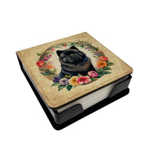 Load image into Gallery viewer, Black Chow Chow and Flowers PU Leather Note Paper Holder
