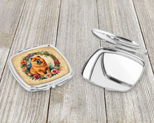 Load image into Gallery viewer, Chow Chow and Flowers Compact Mirror – Stylish Purse Mirror with Artistic Covers