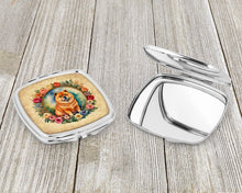 Load image into Gallery viewer, Chow Chow and Flowers Compact Mirror – Stylish Purse Mirror with Artistic Covers