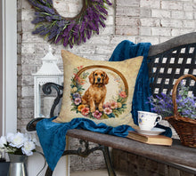 Load image into Gallery viewer, Cocker Spaniel and Flowers Fabric Decorative Pillow