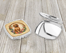 Load image into Gallery viewer, Cocker Spaniel and Flowers Compact Mirror – Stylish Purse Mirror with Artistic Covers