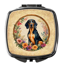 Load image into Gallery viewer, Coonhound and Flowers Compact Mirror – Stylish Purse Mirror with Artistic Covers