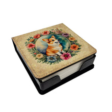 Load image into Gallery viewer, Corgi and Flowers PU Leather Note Paper Holder