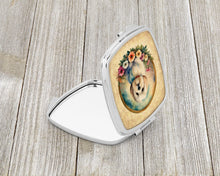Load image into Gallery viewer, Coton De Tulear and Flowers Compact Mirror – Stylish Purse Mirror with Artistic Covers