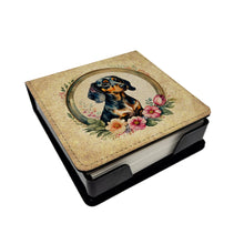 Load image into Gallery viewer, Dachshund and Flowers PU Leather Note Paper Holder
