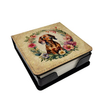 Load image into Gallery viewer, Dachshund and Flowers PU Leather Note Paper Holder