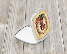 Load image into Gallery viewer, Dachshund and Flowers Compact Mirror – Stylish Purse Mirror with Artistic Covers