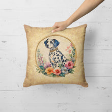 Load image into Gallery viewer, Dalmatian and Flowers Fabric Decorative Pillow