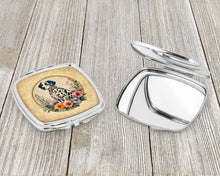 Load image into Gallery viewer, Dalmatian and Flowers Compact Mirror – Stylish Purse Mirror with Artistic Covers