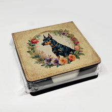Load image into Gallery viewer, Doberman Pinscher and Flowers PU Leather Note Paper Holder