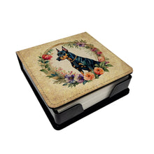 Load image into Gallery viewer, Doberman Pinscher and Flowers PU Leather Note Paper Holder