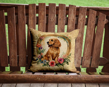 Load image into Gallery viewer, English Cocker Spaniel and Flowers Throw Pillow - 14x14 Decorative Pillow – Art for Your Home &amp; Patio