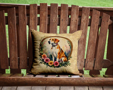 Load image into Gallery viewer, English Foxhound and Flowers Throw Pillow - 14x14 Decorative Pillow – Art for Your Home &amp; Patio