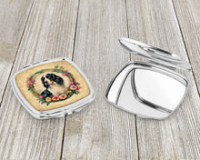 Load image into Gallery viewer, English Springer Spaniel and Flowers Compact Mirror – Stylish Purse Mirror with Artistic Covers