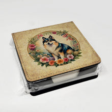 Load image into Gallery viewer, Finnish Lapphund and Flowers PU Leather Note Paper Holder