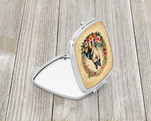 Load image into Gallery viewer, Finnish Lapphund and Flowers Compact Mirror – Stylish Purse Mirror with Artistic Covers