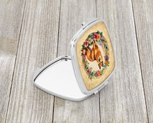 Load image into Gallery viewer, Finnish Spitz and Flowers Compact Mirror – Stylish Purse Mirror with Artistic Covers