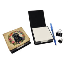 Load image into Gallery viewer, Flat-Coated Retriever and Flowers PU Leather Note Paper Holder