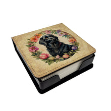 Load image into Gallery viewer, Flat-Coated Retriever and Flowers PU Leather Note Paper Holder