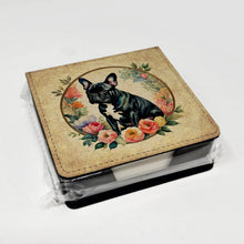 Load image into Gallery viewer, Black French Bulldog and Flowers PU Leather Note Paper Holder