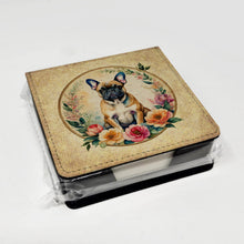 Load image into Gallery viewer, Fawn  French Bulldog and Flowers PU Leather Note Paper Holder