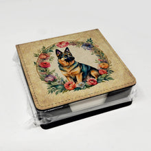 Load image into Gallery viewer, German Shepherd and Flowers PU Leather Note Paper Holder