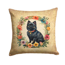Load image into Gallery viewer, German Spitz and Flowers Throw Pillow - 14x14 Decorative Pillow – Art for Your Home &amp; Patio