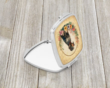 Load image into Gallery viewer, German Wirehaired Pointer and Flowers Compact Mirror – Stylish Purse Mirror with Artistic Covers