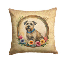 Load image into Gallery viewer, Glen of Imaal Terrier and Flowers Throw Pillow - 14x14 Decorative Pillow – Art for Your Home &amp; Patio