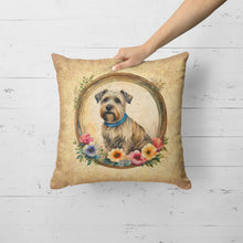 Load image into Gallery viewer, Glen of Imaal Terrier and Flowers Fabric Decorative Pillow