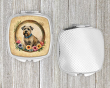 Load image into Gallery viewer, Glen of Imaal Terrier and Flowers Compact Mirror – Stylish Purse Mirror with Artistic Covers