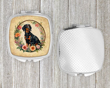 Load image into Gallery viewer, Gordon Setter and Flowers Compact Mirror – Stylish Purse Mirror with Artistic Covers
