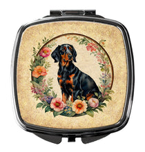 Load image into Gallery viewer, Gordon Setter and Flowers Compact Mirror – Stylish Purse Mirror with Artistic Covers