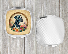 Load image into Gallery viewer, Great Dane and Flowers Compact Mirror – Stylish Purse Mirror with Artistic Covers