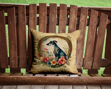 Load image into Gallery viewer, Greyhound and Flowers Throw Pillow - 14x14 Decorative Pillow – Art for Your Home &amp; Patio
