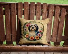 Load image into Gallery viewer, Havanese and Flowers Throw Pillow - 14x14 Decorative Pillow – Art for Your Home &amp; Patio