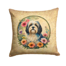 Load image into Gallery viewer, Havanese and Flowers Fabric Decorative Pillow