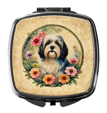 Load image into Gallery viewer, Havanese and Flowers Compact Mirror – Stylish Purse Mirror with Artistic Covers
