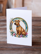 Load image into Gallery viewer, Irish Terrier and Flowers Greeting Cards -  Blank Note Cards – 8-Pack of Artist-Designed Cards with Envelopes