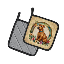 Load image into Gallery viewer, Irish Terrier and Flowers Pot Holders - Set of 2 Decorative Kitchen Helpers | Made in the USA