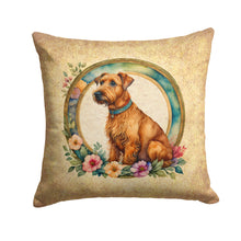 Load image into Gallery viewer, Irish Terrier and Flowers Throw Pillow - 14x14 Decorative Pillow – Art for Your Home &amp; Patio