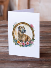 Load image into Gallery viewer, Irish Wolfhound and Flowers Greeting Cards -  Blank Note Cards – 8-Pack of Artist-Designed Cards with Envelopes