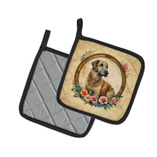 Load image into Gallery viewer, Irish Wolfhound and Flowers Pot Holders - Set of 2 Decorative Kitchen Helpers | Made in the USA