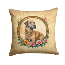Load image into Gallery viewer, Irish Wolfhound and Flowers Throw Pillow - 14x14 Decorative Pillow – Art for Your Home &amp; Patio