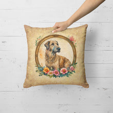Load image into Gallery viewer, Irish Wolfhound and Flowers Fabric Decorative Pillow