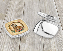Load image into Gallery viewer, Irish Wolfhound and Flowers Compact Mirror – Stylish Purse Mirror with Artistic Covers