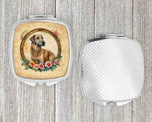 Load image into Gallery viewer, Irish Wolfhound and Flowers Compact Mirror – Stylish Purse Mirror with Artistic Covers